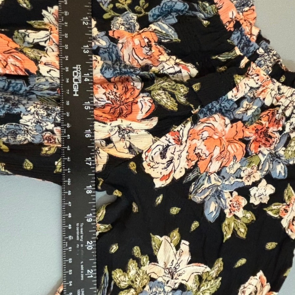 Angie Festival Floral Romper Crochet Lace Trim‎ Bell Sleeve Off Shoulder M Boho - Picture 10 of 16